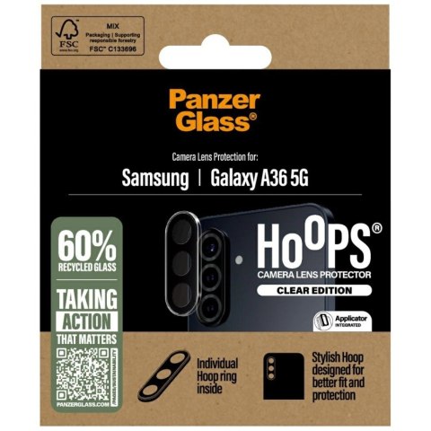 Szkło hartowane na obiektyw PanzerGlass Hoops Lens Protector na Samsung Galaxy A36 5G - przezroczyste Szkło hartowane na obiektyw PanzerGlass Hoops Lens Protector na Samsung Galaxy A36 5G - przezroczyste