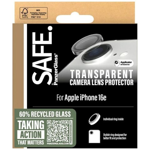 Szkło hartowane na obiektyw SAFE by PanzerGlass Rings Lens Protector na iPhone 16e - przezroczyste Szkło hartowane na obiektyw SAFE by PanzerGlass Rings Lens Protector na iPhone 16e - przezroczyste