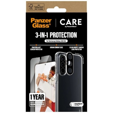 Zestaw ochronny CARE by PanzerGlass Flagship 3w1 Etui+Szkło+Lens na Samsung Galaxy A56 5G - przezroczysty Zestaw ochronny CARE by PanzerGlass Flagship 3w1 Etui+Szkło+Lens na Samsung Galaxy A56 5G - przezroczysty