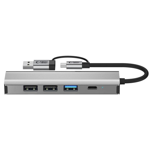 Adapter Tech-Protect HB03 HUB Adapter 5w1 USB-C + USB2.0 + USB3.0 + RJ45 - szary Adapter Tech-Protect HB03 HUB Adapter 5w1 USB-C + USB2.0 + USB3.0 + RJ45 - szary