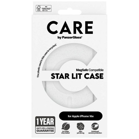 Etui CARE by PanzerGlass Flagship Urban Combat StarLight White MagSafe na iPhone 16e - przezroczyste Etui CARE by PanzerGlass Flagship Urban Combat StarLight White MagSafe na iPhone 16e - przezroczyste