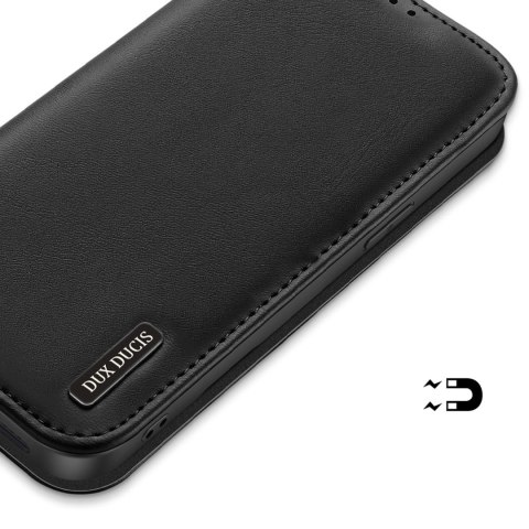 Etui Dux Ducis Hivo na iPhone 16e z klapką i ochroną RFID - czarne