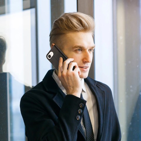 Etui Dux Ducis Hivo na iPhone 16e z klapką i ochroną RFID - czarne