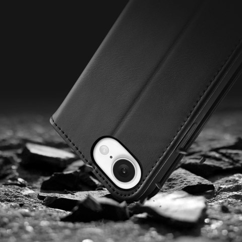 Etui Dux Ducis Hivo na iPhone 16e z klapką i ochroną RFID - czarne