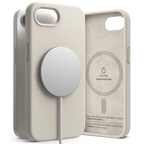 Etui Ringke Silicone Magsafe na iPhone 16e - beżowe Etui Ringke Silicone Magsafe na iPhone 16e - beżowe