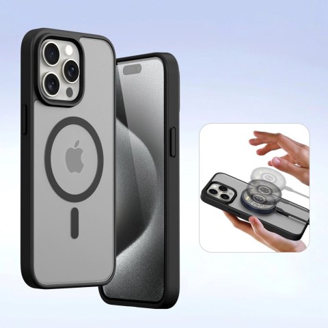 Etui skórzane Dux Ducis Lawa na iPhone 15 Pro Max - czarne Etui skórzane Dux Ducis Lawa na iPhone 15 Pro Max - czarne