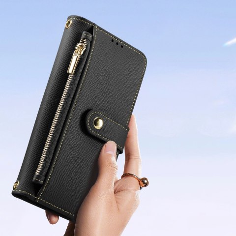 Etui skórzane Dux Ducis Lawa na iPhone 15 Pro Max - czarne Etui skórzane Dux Ducis Lawa na iPhone 15 Pro Max - czarne