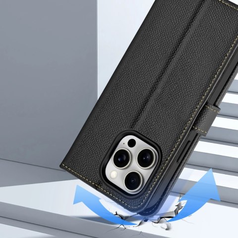 Etui skórzane Dux Ducis Lawa na iPhone 15 Pro Max - czarne Etui skórzane Dux Ducis Lawa na iPhone 15 Pro Max - czarne