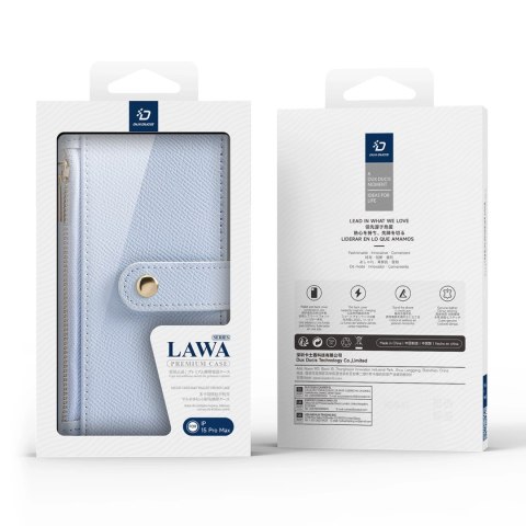 Etui skórzane Dux Ducis Lawa na iPhone 15 Pro Max - niebieskie Etui skórzane Dux Ducis Lawa na iPhone 15 Pro Max - niebieskie