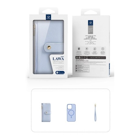 Etui skórzane Dux Ducis Lawa na iPhone 15 Pro Max - niebieskie Etui skórzane Dux Ducis Lawa na iPhone 15 Pro Max - niebieskie