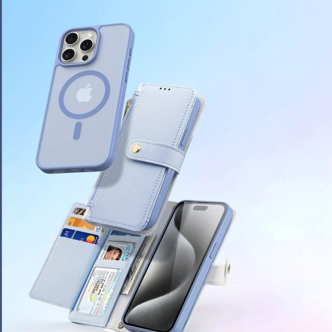 Etui skórzane Dux Ducis Lawa na iPhone 15 Pro Max - niebieskie Etui skórzane Dux Ducis Lawa na iPhone 15 Pro Max - niebieskie
