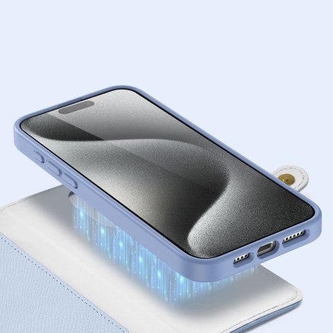 Etui skórzane Dux Ducis Lawa na iPhone 15 Pro Max - niebieskie Etui skórzane Dux Ducis Lawa na iPhone 15 Pro Max - niebieskie