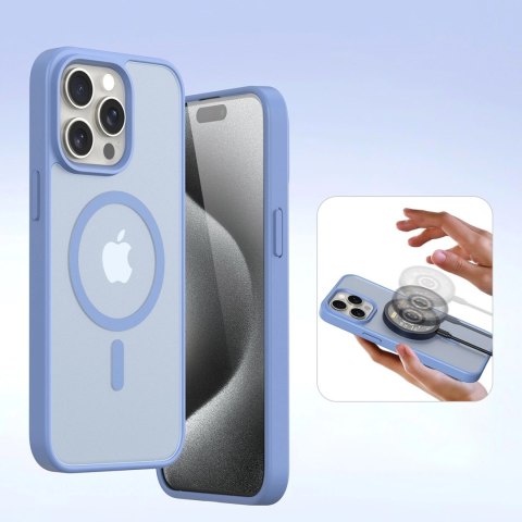 Etui skórzane Dux Ducis Lawa na iPhone 15 Pro Max - niebieskie Etui skórzane Dux Ducis Lawa na iPhone 15 Pro Max - niebieskie