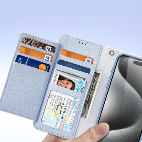 Etui skórzane Dux Ducis Lawa na iPhone 15 Pro Max - niebieskie Etui skórzane Dux Ducis Lawa na iPhone 15 Pro Max - niebieskie