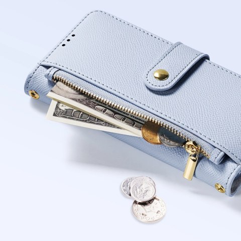 Etui skórzane Dux Ducis Lawa na iPhone 15 Pro Max - niebieskie Etui skórzane Dux Ducis Lawa na iPhone 15 Pro Max - niebieskie