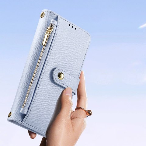 Etui skórzane Dux Ducis Lawa na iPhone 15 Pro Max - niebieskie Etui skórzane Dux Ducis Lawa na iPhone 15 Pro Max - niebieskie