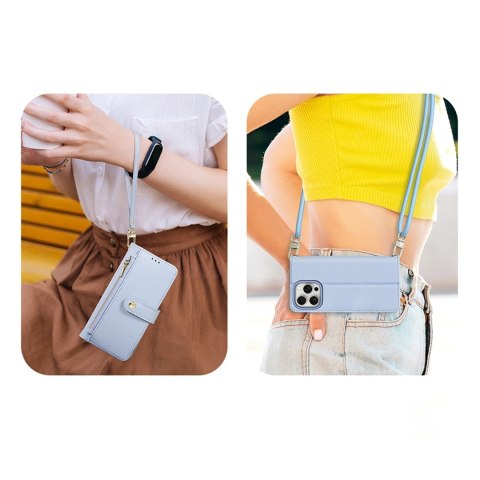 Etui skórzane Dux Ducis Lawa na iPhone 15 Pro Max - niebieskie Etui skórzane Dux Ducis Lawa na iPhone 15 Pro Max - niebieskie