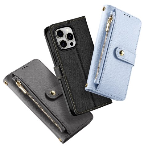 Etui skórzane Dux Ducis Lawa na iPhone 15 Pro - czarne Etui skórzane Dux Ducis Lawa na iPhone 15 Pro - czarne