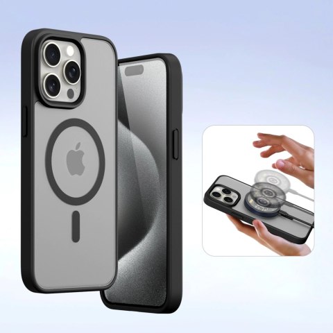 Etui skórzane Dux Ducis Lawa na iPhone 15 Pro - czarne Etui skórzane Dux Ducis Lawa na iPhone 15 Pro - czarne