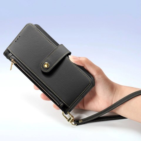 Etui skórzane Dux Ducis Lawa na iPhone 15 Pro - czarne Etui skórzane Dux Ducis Lawa na iPhone 15 Pro - czarne