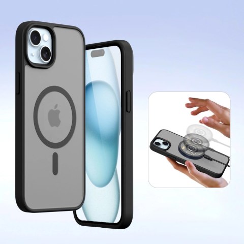 Etui skórzane Dux Ducis Lawa na iPhone 15 - czarne Etui skórzane Dux Ducis Lawa na iPhone 15 - czarne