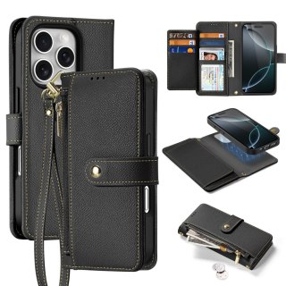 Etui skórzane Dux Ducis Lawa na iPhone 16 Pro Max - czarne