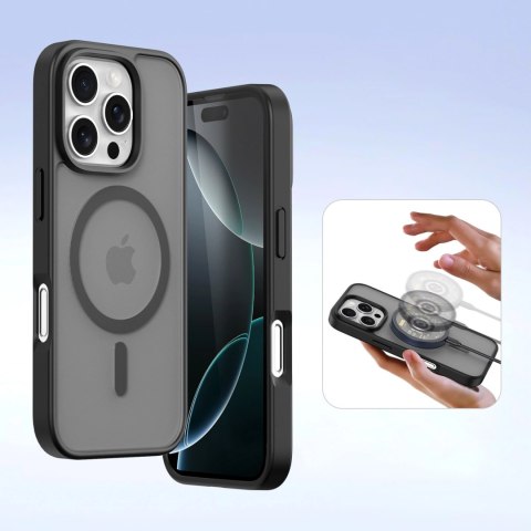 Etui skórzane Dux Ducis Lawa na iPhone 16 Pro - czarne