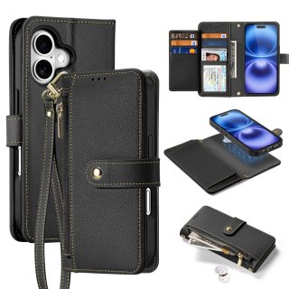 Etui skórzane Dux Ducis Lawa na iPhone 16 - czarne