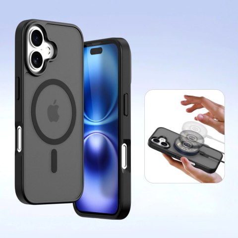 Etui skórzane Dux Ducis Lawa na iPhone 16 - czarne Etui skórzane Dux Ducis Lawa na iPhone 16 - czarne