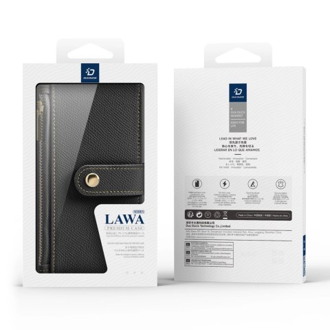 Etui skórzane Dux Ducis Lawa na iPhone 16 - czarne Etui skórzane Dux Ducis Lawa na iPhone 16 - czarne