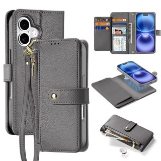 Etui skórzane Dux Ducis Lawa na iPhone 16 - szare