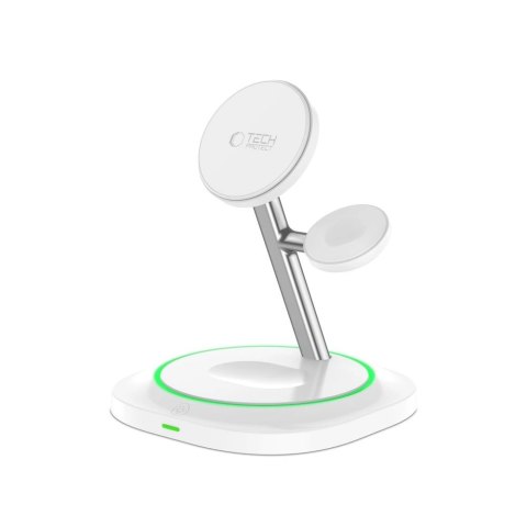 Ładowarka indukcyjna Tech-Protect QI15W-A46 3w1 Magnetic MagSafe - biała
