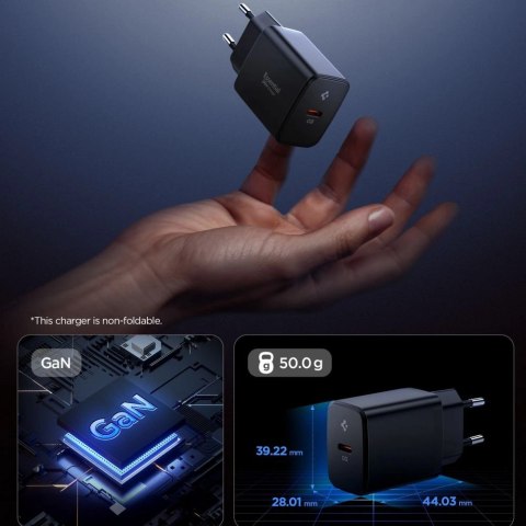 Ładowarka sieciowa Spigen Essential EE201EU USB-C 20W - czarna Ładowarka sieciowa Spigen Essential EE201EU USB-C 20W - czarna