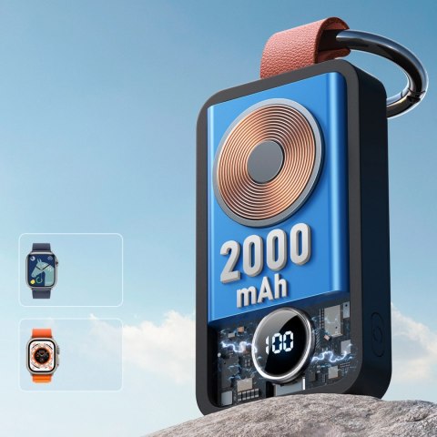 Powerbank Joyroom JR-WQW01 bezprzewodowy 2000mAh 3W do Apple Watch - czarny Powerbank Joyroom JR-WQW01 bezprzewodowy 2000mAh 3W do Apple Watch - czarny