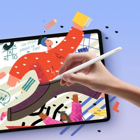 Rysik z aktywną końcówką Baseus Smooth Writing 2 Overseas Edition do iPad z wymienną końcówką - biały Rysik z aktywną końcówką Baseus Smooth Writing 2 Overseas Edition do iPad z wymienną końcówką - biały