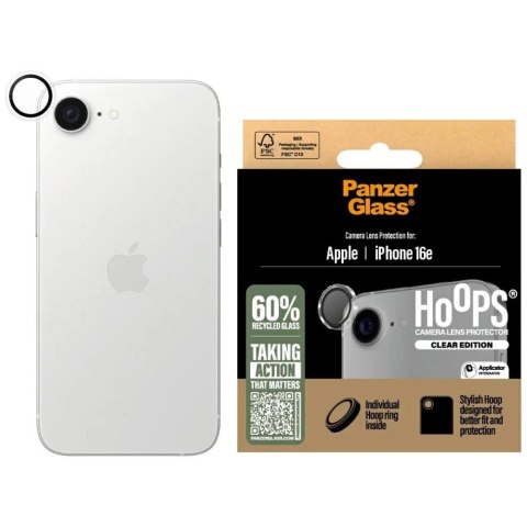 Szkło hartowane na obiektyw PanzerGlass Hoops Lens Protector na iPhone 16e - przezroczyste Szkło hartowane na obiektyw PanzerGlass Hoops Lens Protector na iPhone 16e - przezroczyste