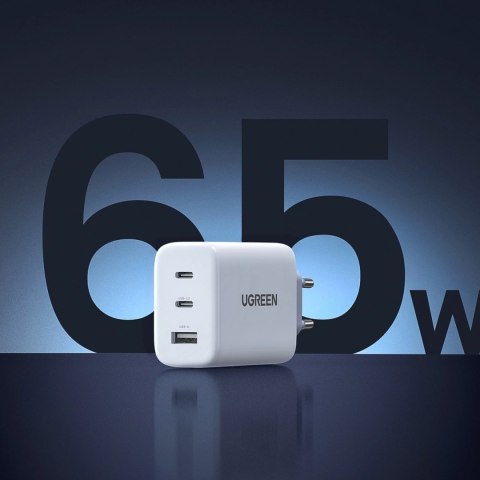 Ugreen szybka ładowarka sieciowa 2x USB Typ C / USB 65W PD3.0, QC3.0/4.0+ biała (CD275) Ugreen szybka ładowarka sieciowa 2x USB Typ C / USB 65W PD3.0, QC3.0/4.0+ biała (CD275)