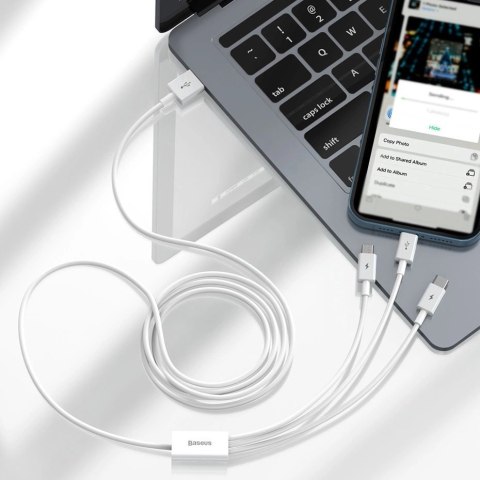 Baseus Superior 3w1 kabel USB - Lightning / USB Typ C / micro USB 3,5 A 1,5 m niebieski (CAMLTYS-03) Baseus Superior 3w1 kabel USB - Lightning / USB Typ C / micro USB 3,5 A 1,5 m niebieski (CAMLTYS-03)