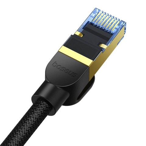 Baseus szybki kabel internetowy RJ45 cat.7 10Gbps 10m pleciony czarny Baseus szybki kabel internetowy RJ45 cat.7 10Gbps 10m pleciony czarny
