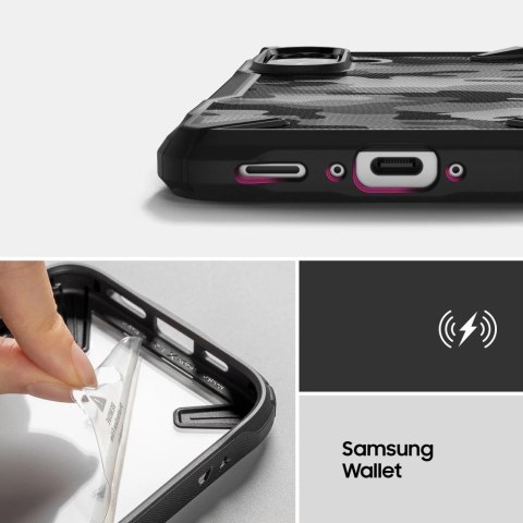 Etui Ringke Fusion X na Samsung Galaxy A36 / A56 5G - czarne moro Etui Ringke Fusion X na Samsung Galaxy A36 / A56 5G - czarne moro