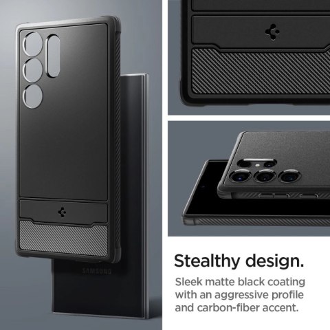 Etui Spigen Rugged Armor na Samsung Galaxy S24 Ultra - czarny mat Etui Spigen Rugged Armor na Samsung Galaxy S24 Ultra - czarny mat