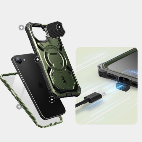 Etui Supcase IBLSN Armorbox Mag MagSafe na iPhone 16e - oliwkowe Etui Supcase IBLSN Armorbox Mag MagSafe na iPhone 16e - oliwkowe