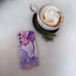 Etui Tech-Protect Icon na Samsung Galaxy A36 5G - marmurowo - różowe