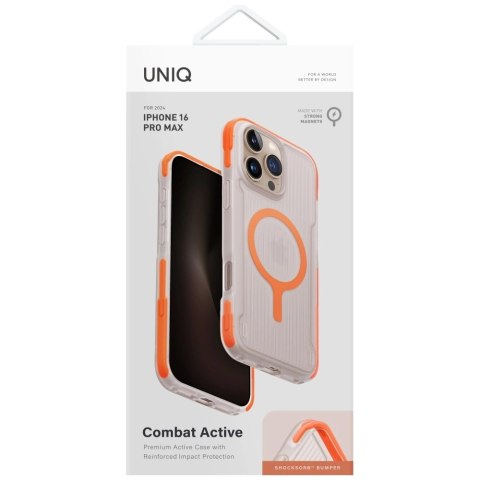 Etui UNIQ Combat Active Magclick Charging na iPhone 16 Pro Max - pomarańczowe Etui UNIQ Combat Active Magclick Charging na iPhone 16 Pro Max - pomarańczowe