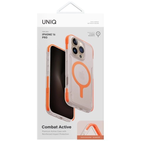 Etui UNIQ Combat Active Magclick Charging na iPhone 16 Pro - pomarańczowe Etui UNIQ Combat Active Magclick Charging na iPhone 16 Pro - pomarańczowe