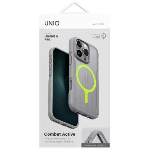 Etui UNIQ Combat Active Magclick Charging na iPhone 16 Pro - szare Etui UNIQ Combat Active Magclick Charging na iPhone 16 Pro - szare