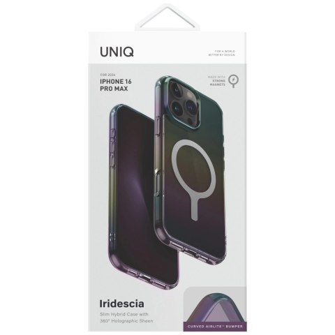 Etui UNIQ Iridescia Magclick Charging na iPhone 16 Pro Max - czarny Etui UNIQ Iridescia Magclick Charging na iPhone 16 Pro Max - czarny