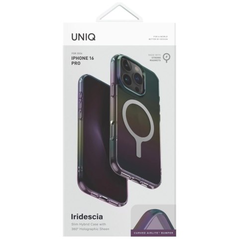 Etui UNIQ Iridescia Magclick Charging na iPhone 16 Pro - czarny Etui UNIQ Iridescia Magclick Charging na iPhone 16 Pro - czarny