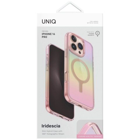 Etui UNIQ Iridescia Magclick Charging na iPhone 16 Pro - różowy Etui UNIQ Iridescia Magclick Charging na iPhone 16 Pro - różowy