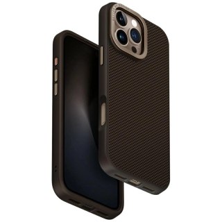 Etui UNIQ Keva Max Magclick Charging Camera Stand na iPhone 16 Pro Max - brązowe